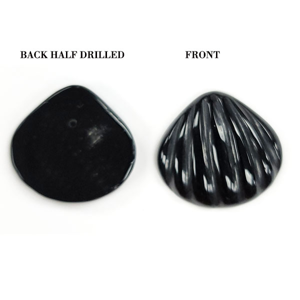 SHELL 24X25MM BLACK ONYX (2PCS)
